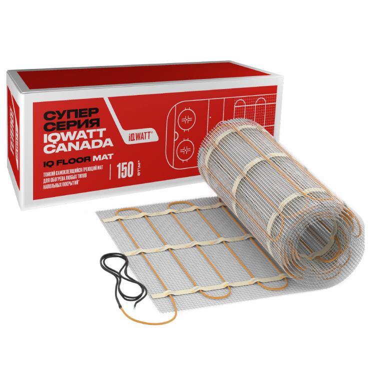Тонкий самоклеящийся греющий мат IQ FLOOR MAT 150 Вт/м.кв - 8,0м²