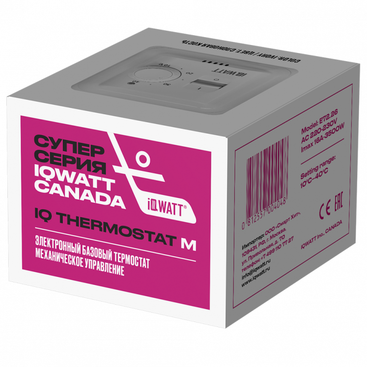 Терморегулятор с ручным управлением IQ THERMOSTAT M (white)