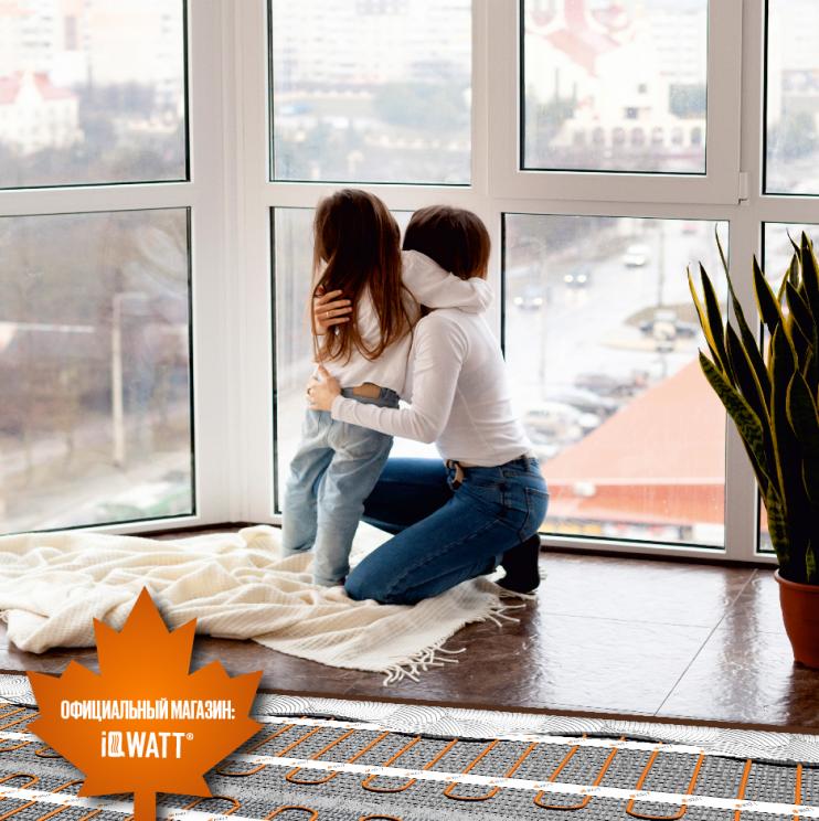 Тонкий самоклеящийся греющий мат IQ FLOOR MAT PRO 200 Вт/м.кв - 1,0м²