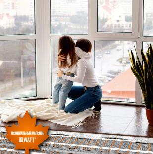 Тонкий самоклеящийся греющий мат IQ FLOOR MAT PRO 200 Вт/м.кв - 7,0 м²